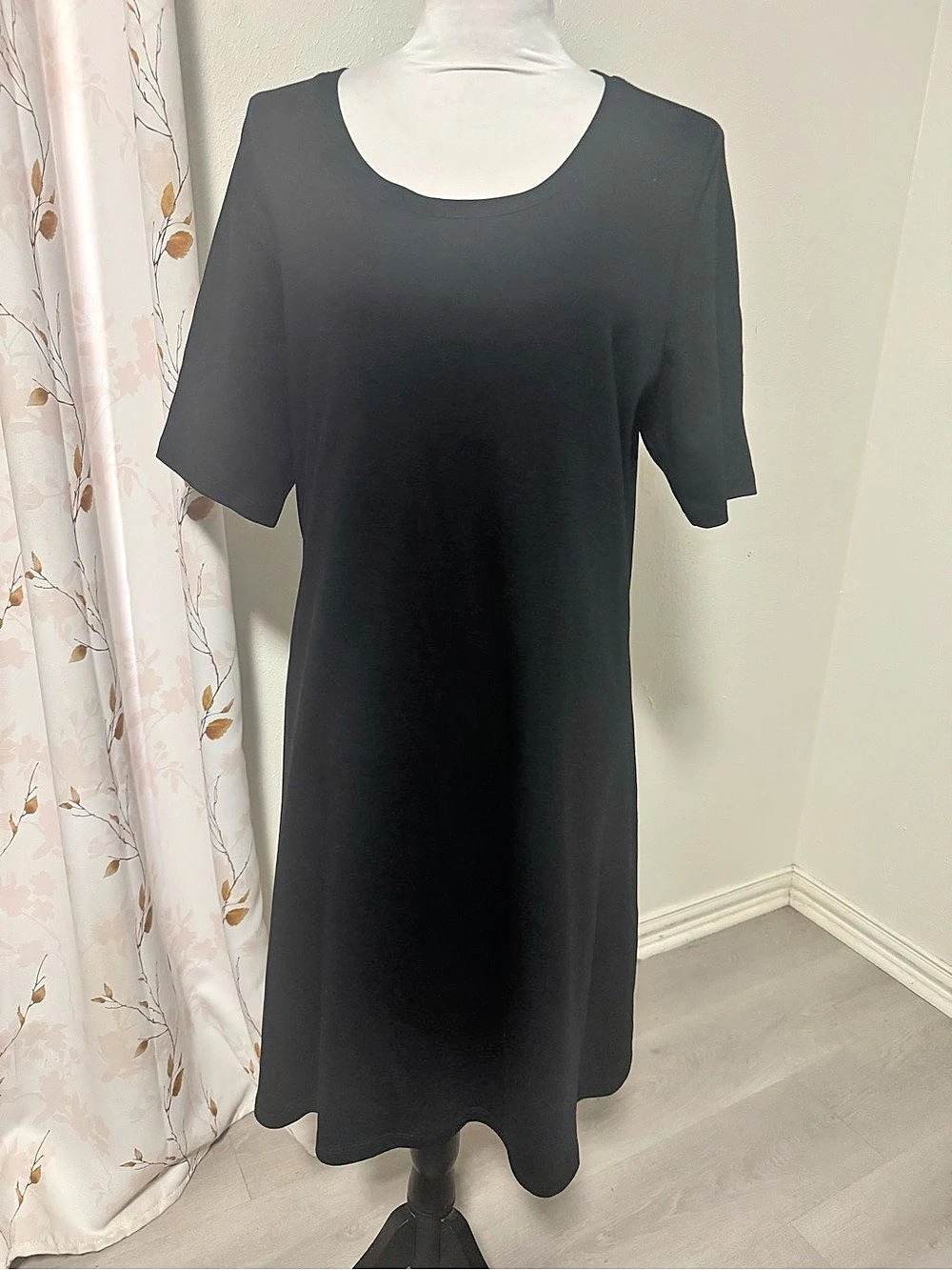 Isaac Mizrahi Women’s Midi Dress Black Large NWOT Cotton/Pima Cotton Business